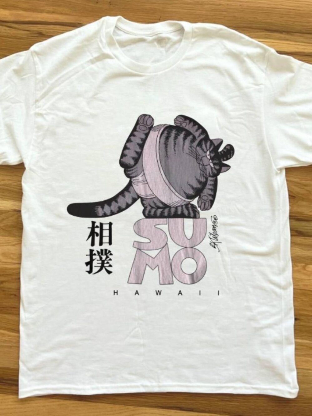 Crazy Cat Sumo Hawaii Kliban T-shirt
